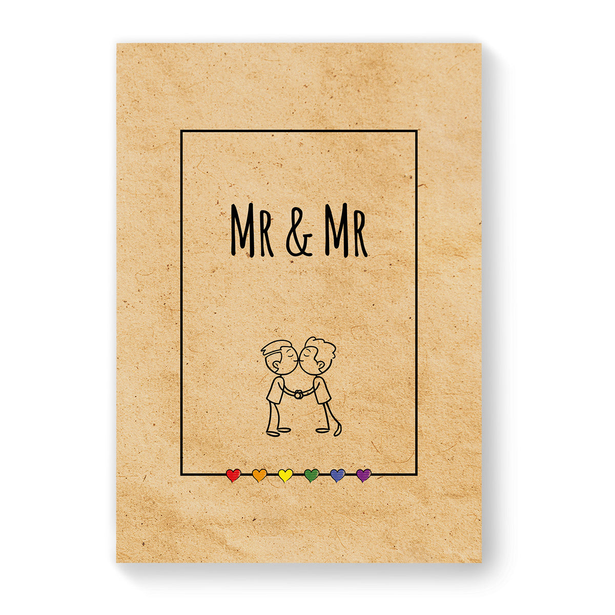 Mr &amp; Mr - Gay Couple Card - Vintage Brown | Gift