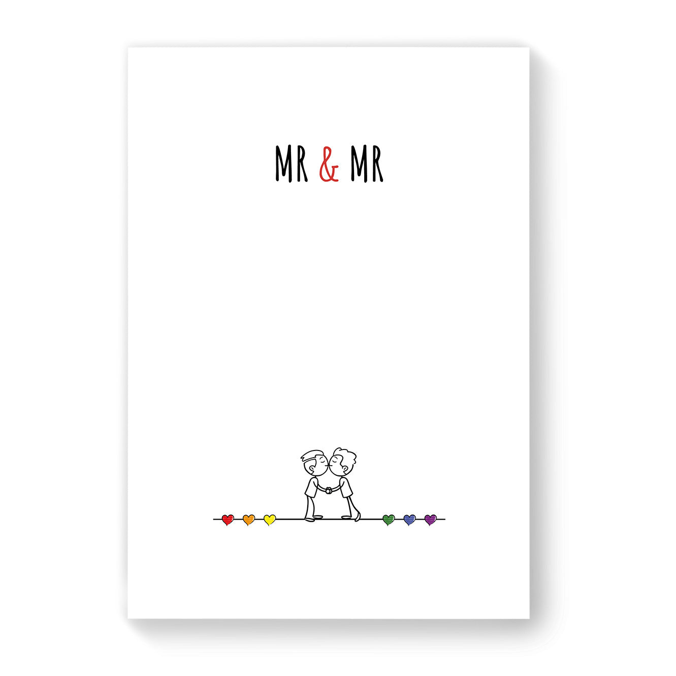 Mr & Mr - Gay Couple Card - White Minimalist | Gift