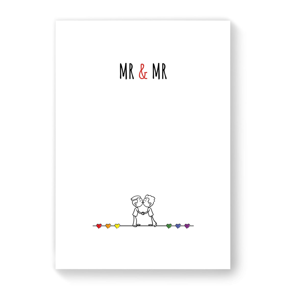 Mr &amp; Mr - Gay Couple Card - White Minimalist | Gift