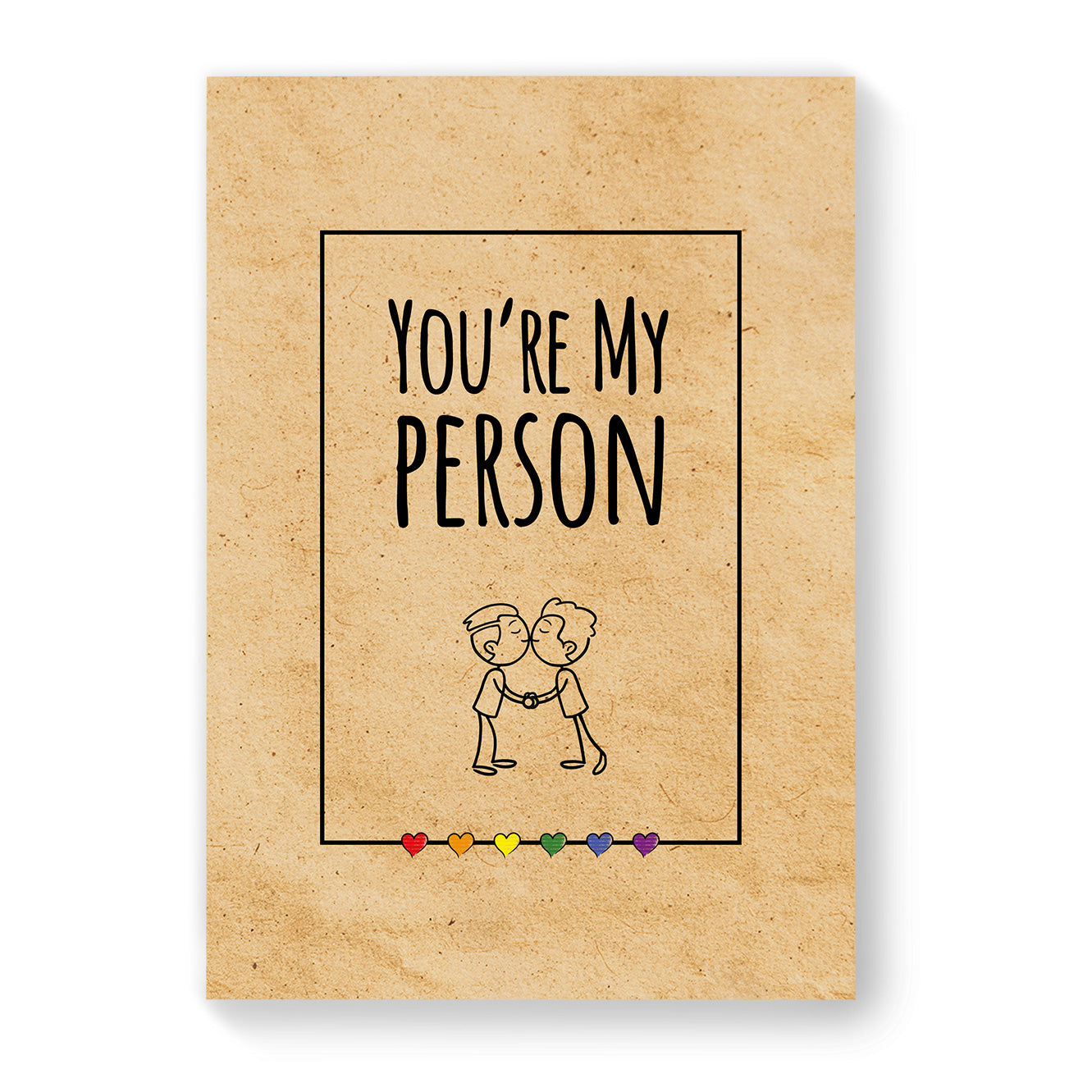 You're My Person - Gay Couple Card - Vintage Brown | Gift
