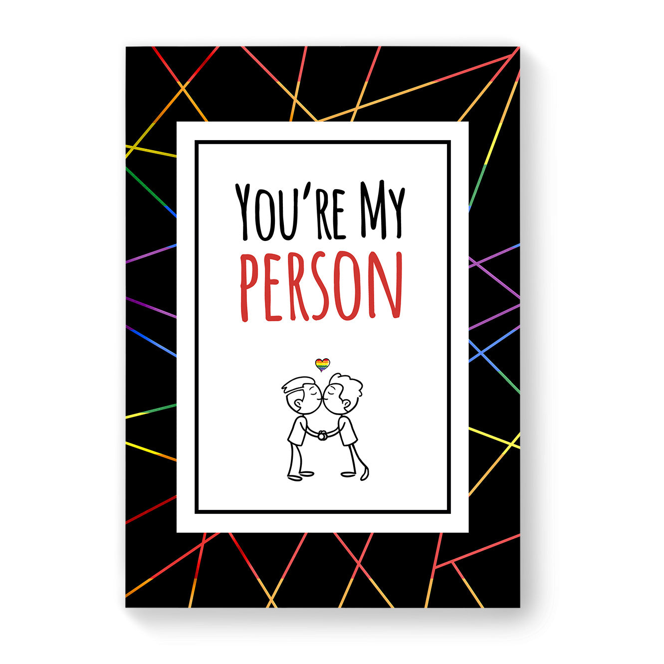 You're My Person - Gay Couple Card - Black Geometric | Gift