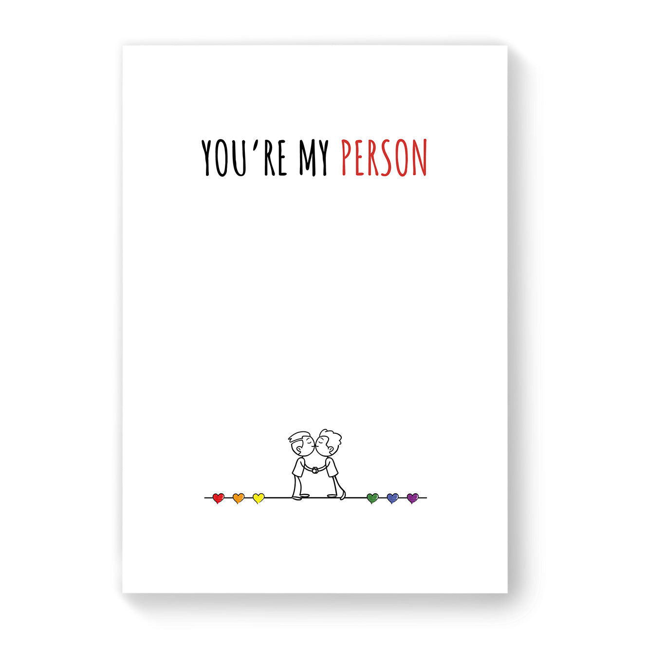 You're My Person - Gay Couple Card - White Minimalist | Gift