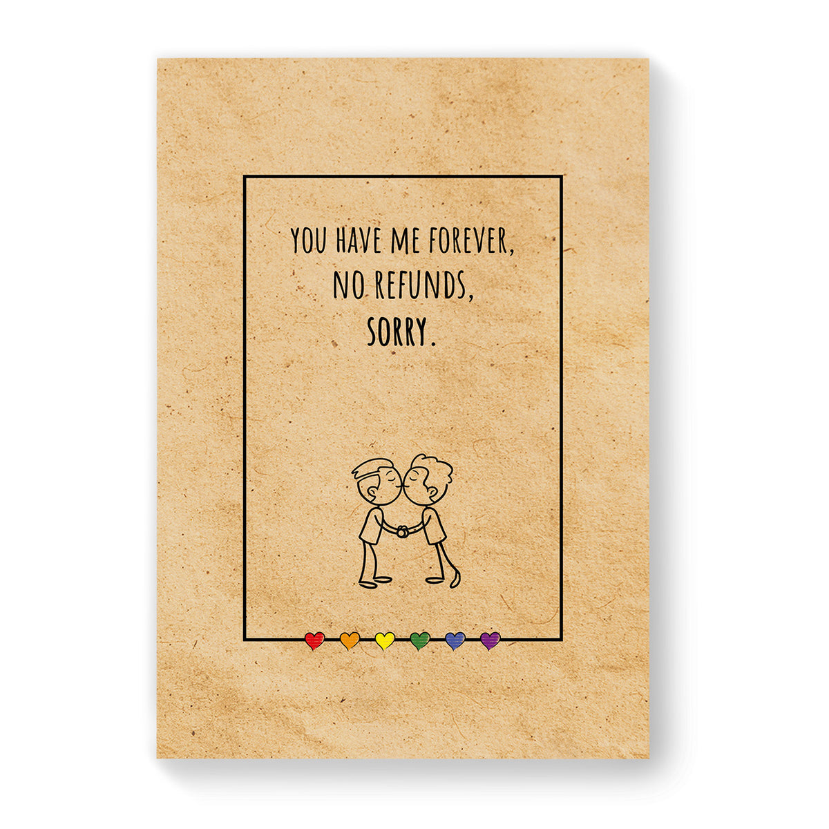 You Have Me Forever - Gay Couple Card - Vintage Brown | Gift