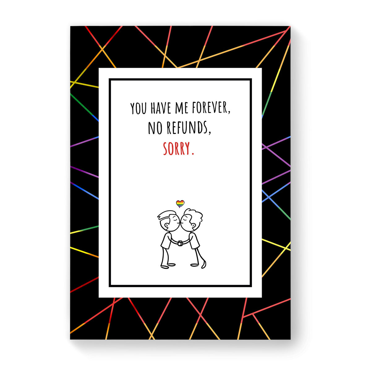 You Have Me Forever - Gay Couple Card - Black Geometric | Gift