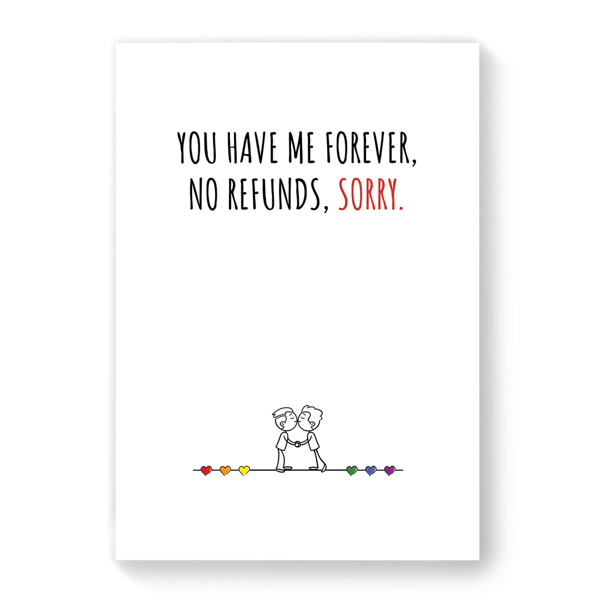 You Have Me Forever - Gay Couple Card - White Minimalist | Gift