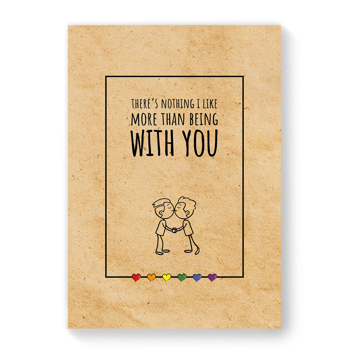 Theres nothing I like more - Gay Couple Card - Vintage Brown | Gift