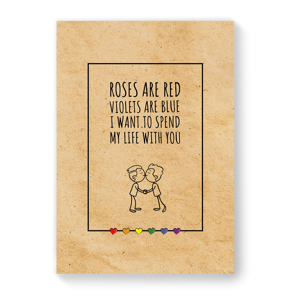 I want to spend my life with you - Gay Couple Card - Vintage Brown | Gift