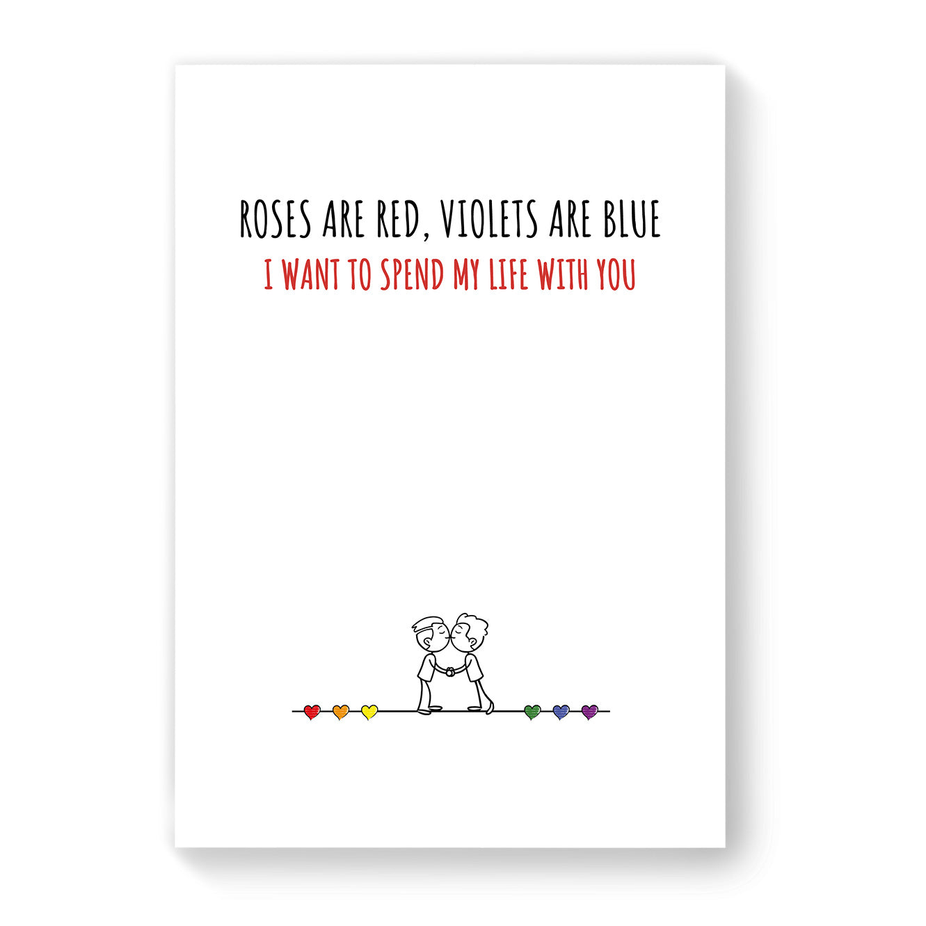 I want to spend my life with you - Gay Couple Card - White Minimalist | Gift