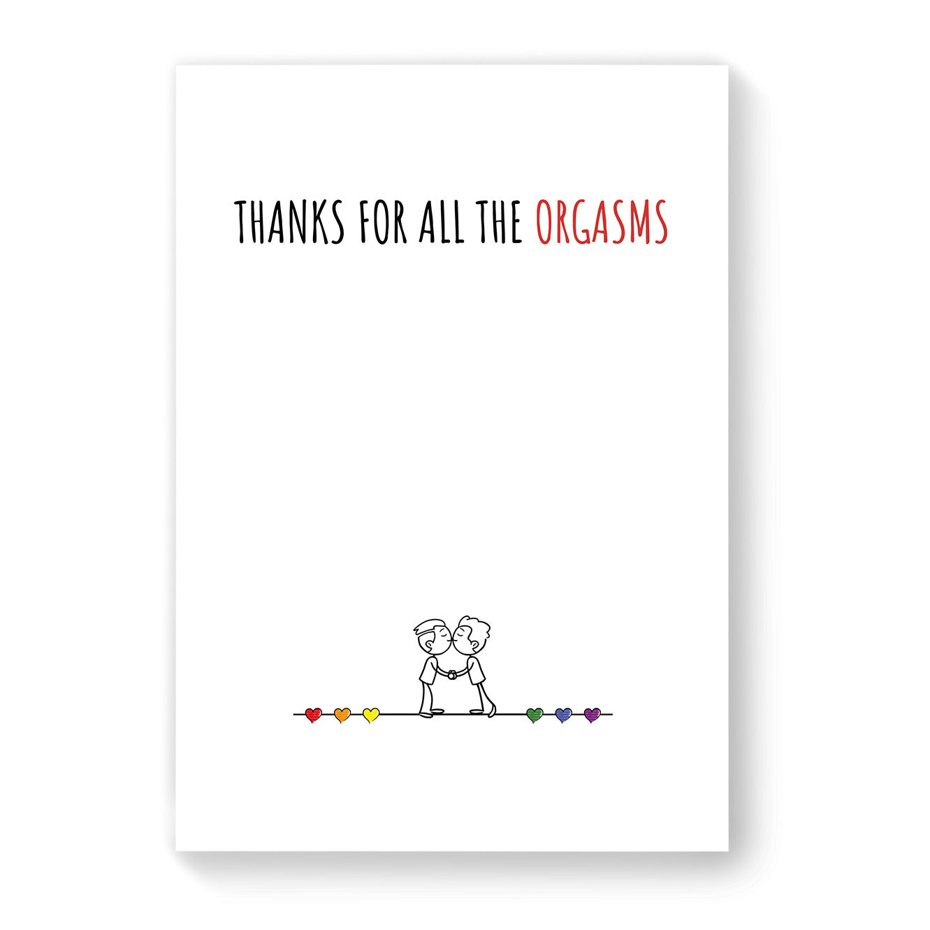 Thanks for all the Orgasms - Gay Couple Card - White Minimalist | Gift
