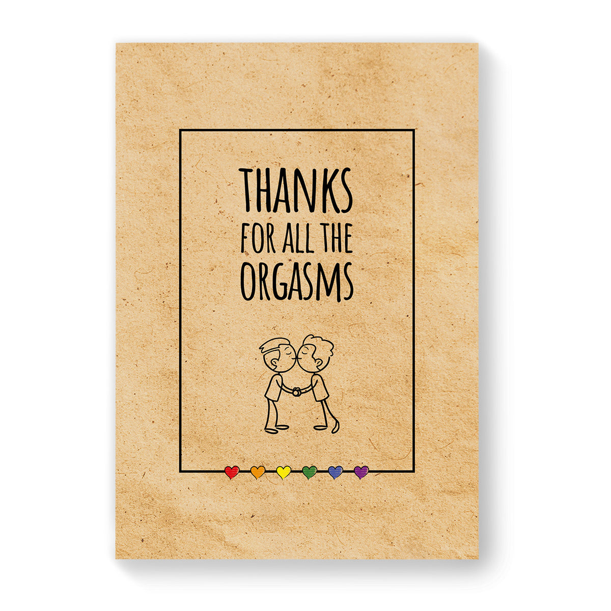 Thanks for all the Orgasms - Gay Couple Card - Vintage Brown | Gift