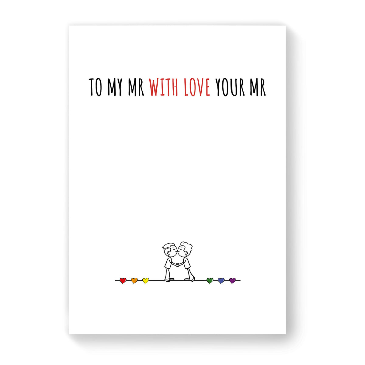 To My Mr - Gay Couple Card - White Minimalist | Gift