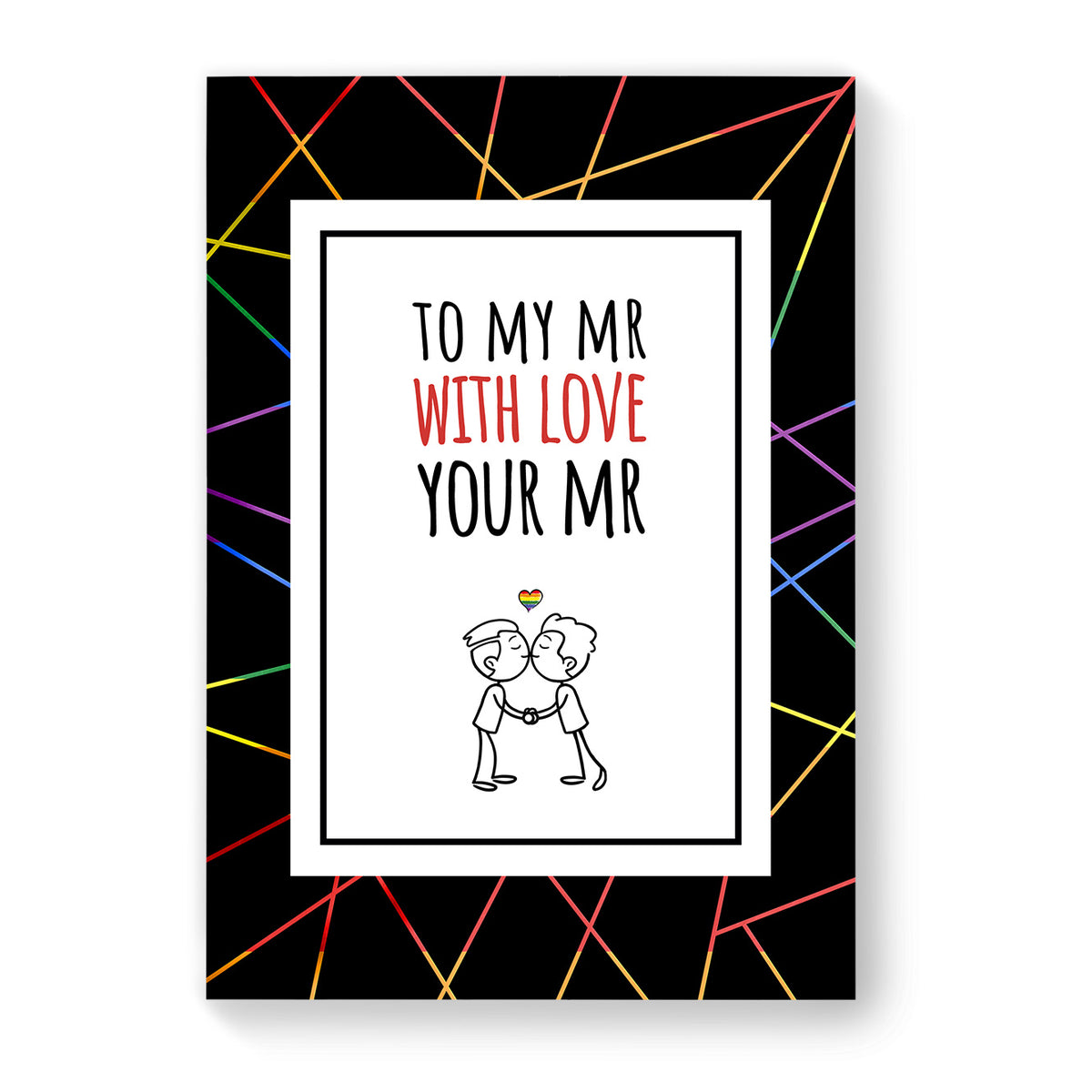 To My Mr - Gay Couple Card - Black Geometric | Gift