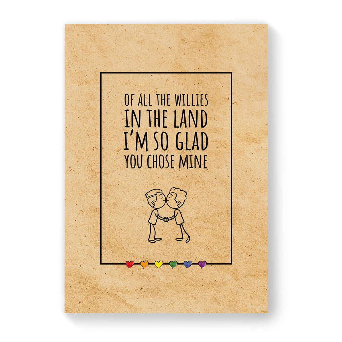 I&#39;m so glad you chose mine - Gay Couple Card - Vintage Brown | Gift