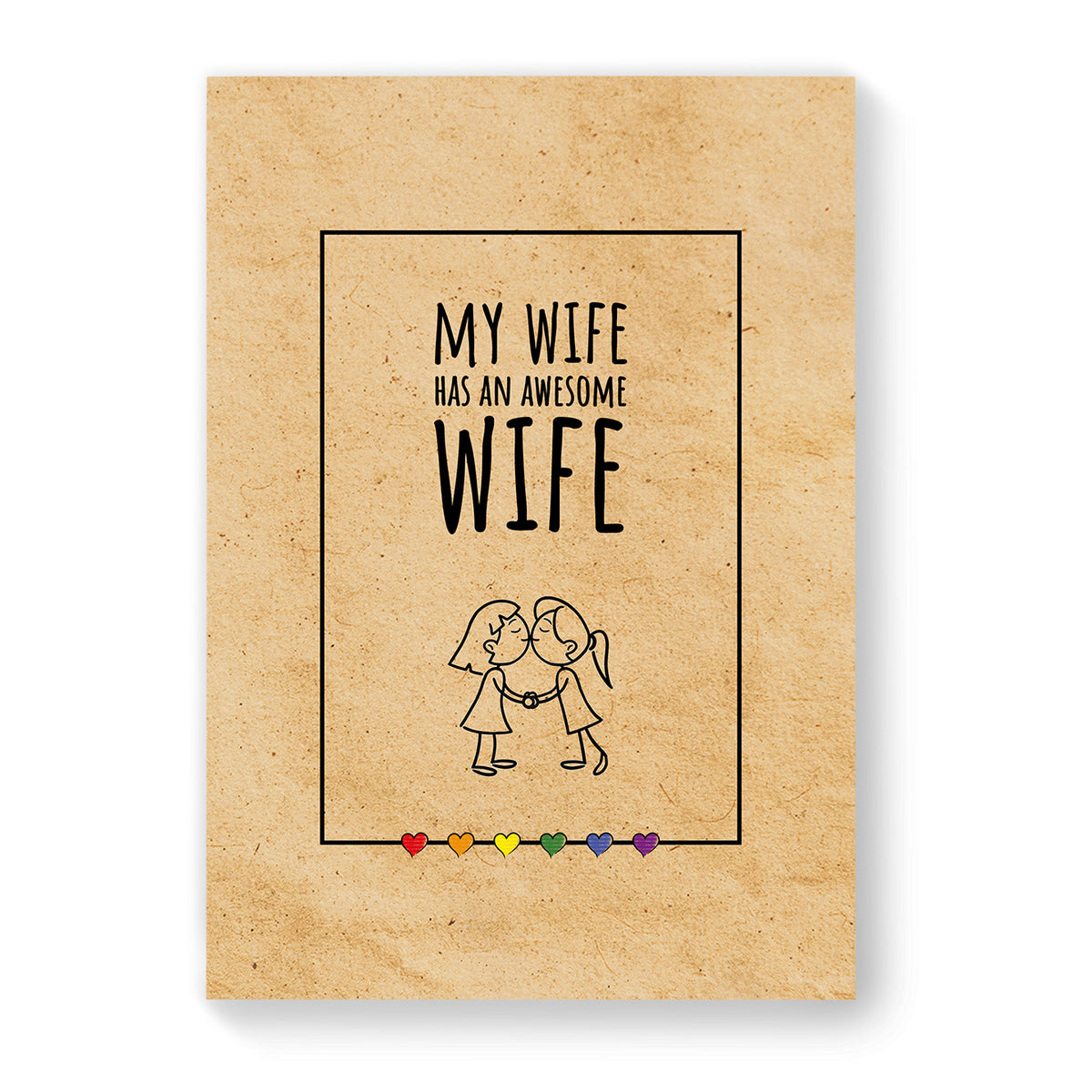 My Wife has an Awesome Wife - Lesbian Gay Couple Card - Vintage Brown | Gift