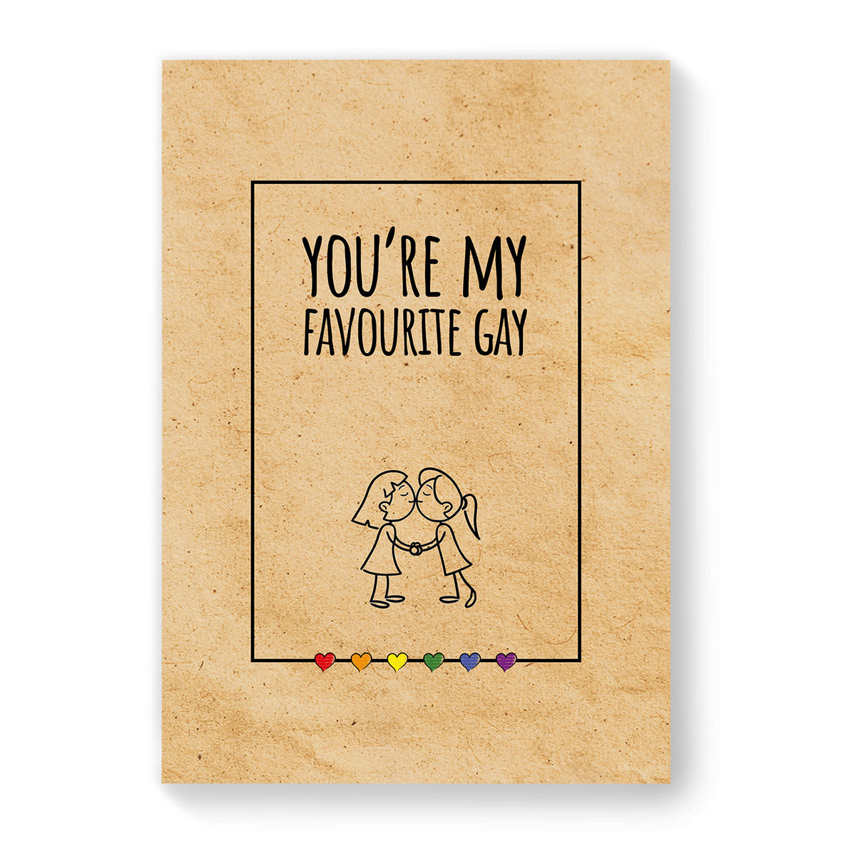 You&#39;re My Favourite Gay - Lesbian Gay Couple Card - Vintage Brown | Gift