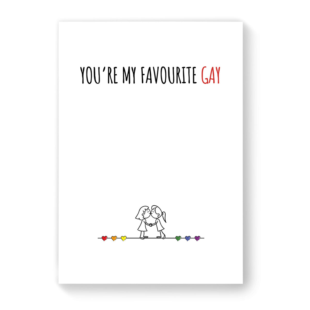 You&#39;re My Favourite Gay - Lesbian Gay Couple Card - White Minimalist | Gift