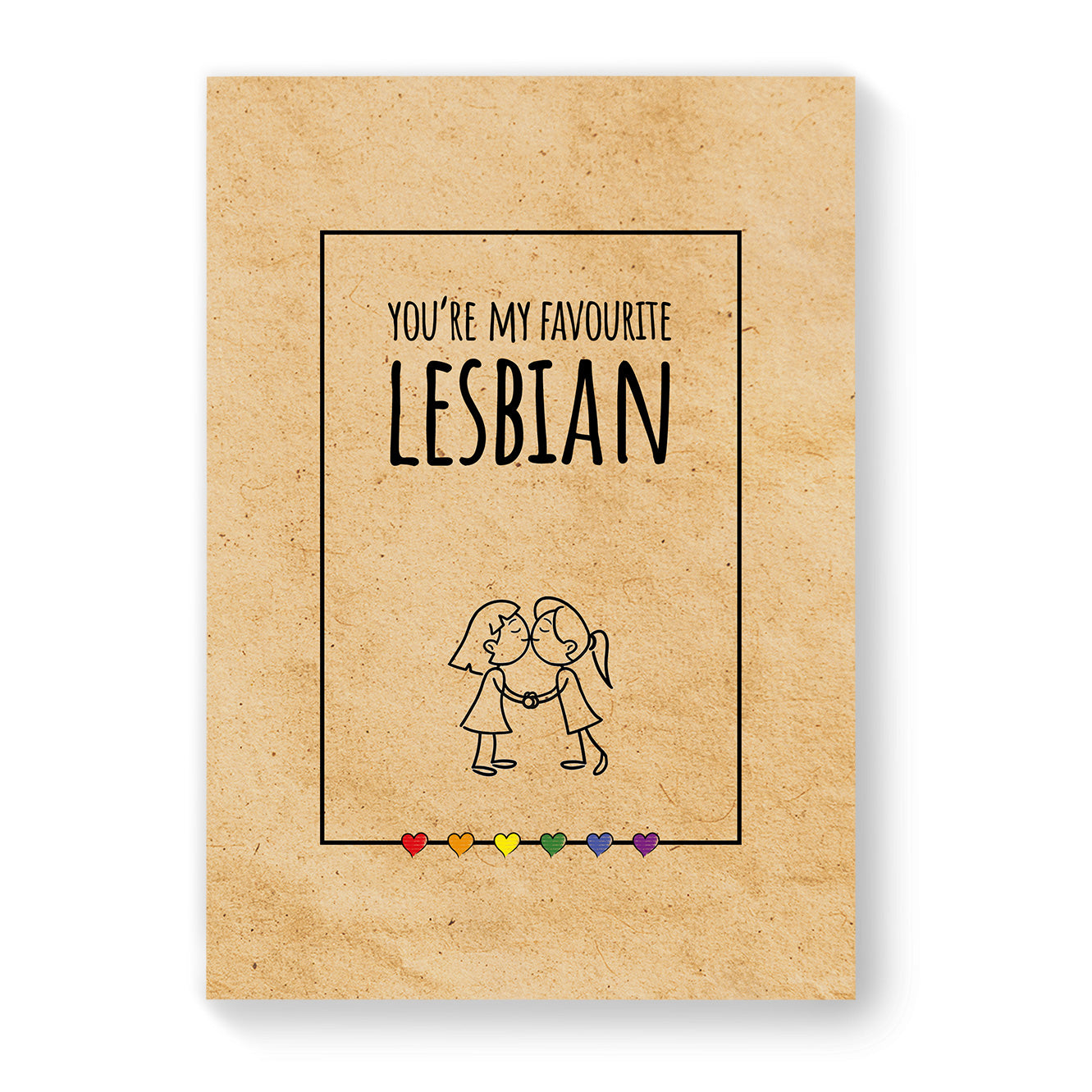You're My Favourite Lesbian - Lesbian Gay Couple Card - Vintage Brown | Gift