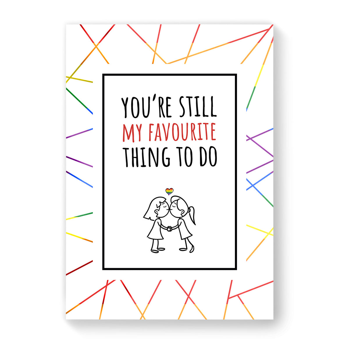 You&#39;re Still my Favourite Thing to do - Lesbian Gay Couple Card - White Geometric | Gift