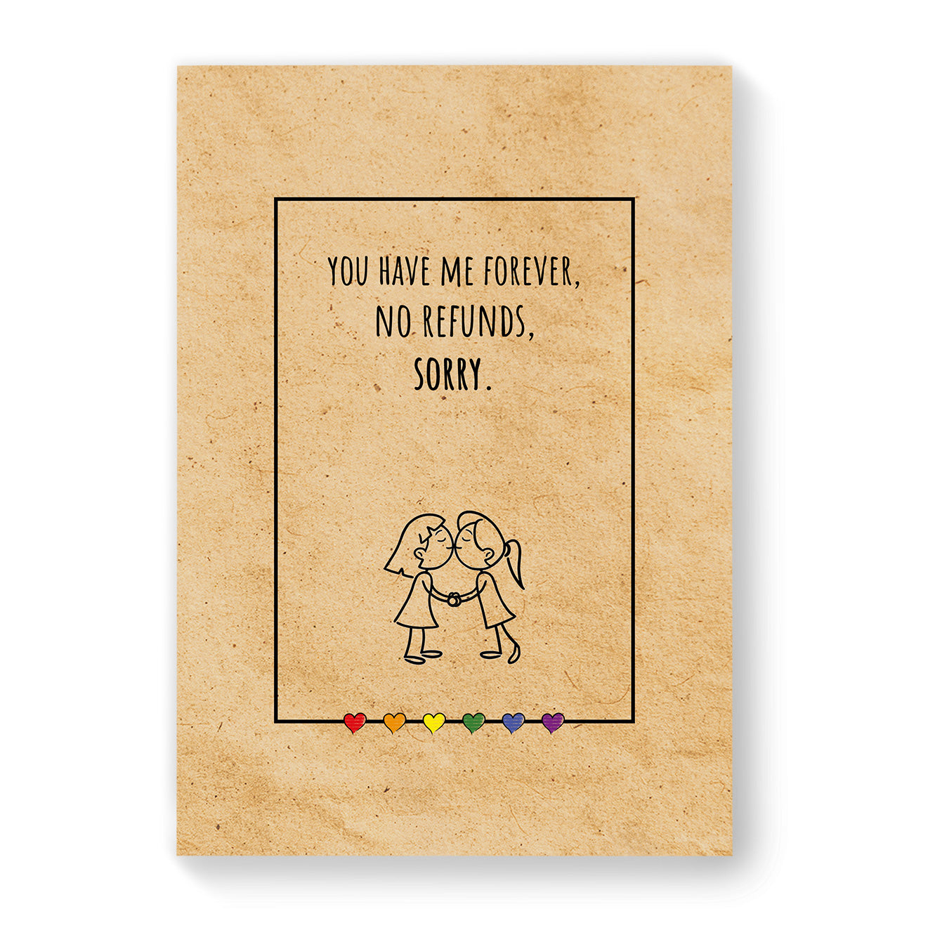 You Have Me Forever - Lesbian Gay Couple Card - Vintage Brown | Gift