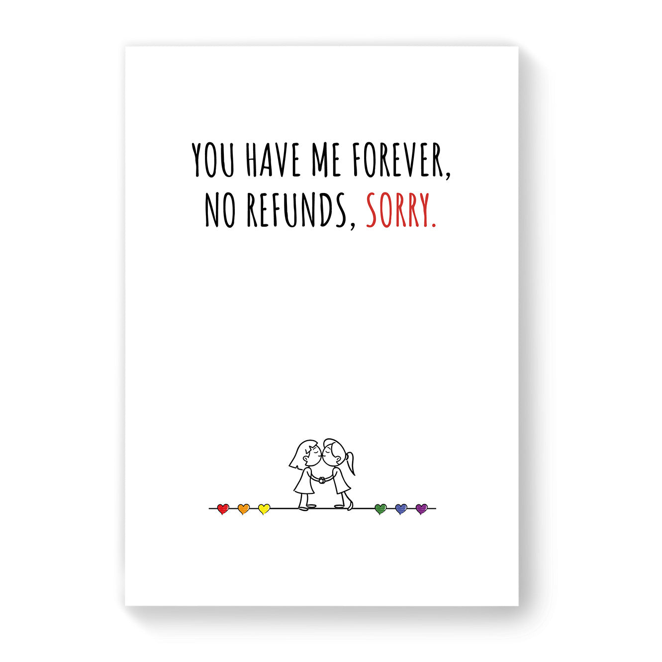 You Have Me Forever - Lesbian Gay Couple Card - White Minimalist | Gift