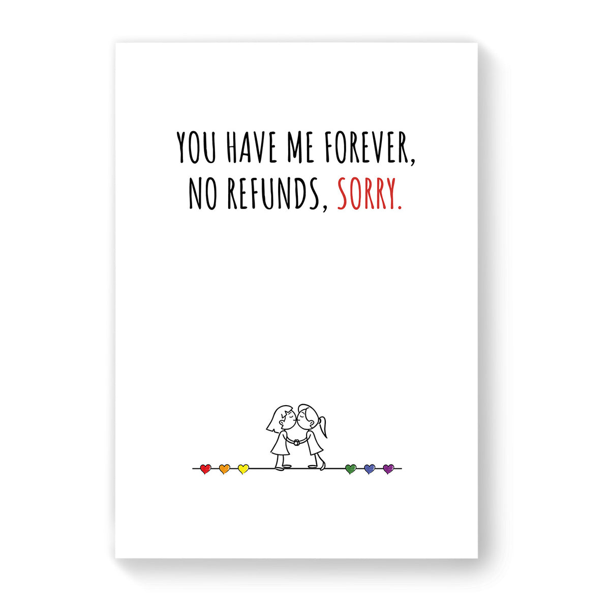 You Have Me Forever - Lesbian Gay Couple Card - White Minimalist | Gift