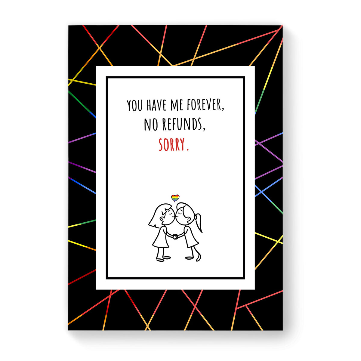 You Have Me Forever - Lesbian Gay Couple Card - Black Geometric | Gift