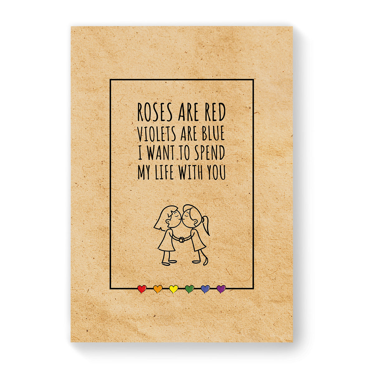 I want to spend my life with you - Lesbian Gay Couple Card - Vintage Brown | Gift