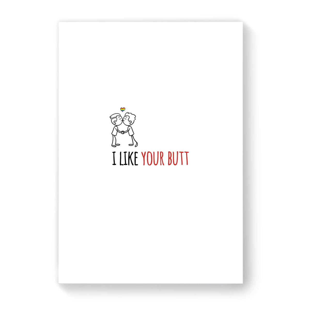 I Like Your Butt - Gay Couple Card - White Simple | Gift