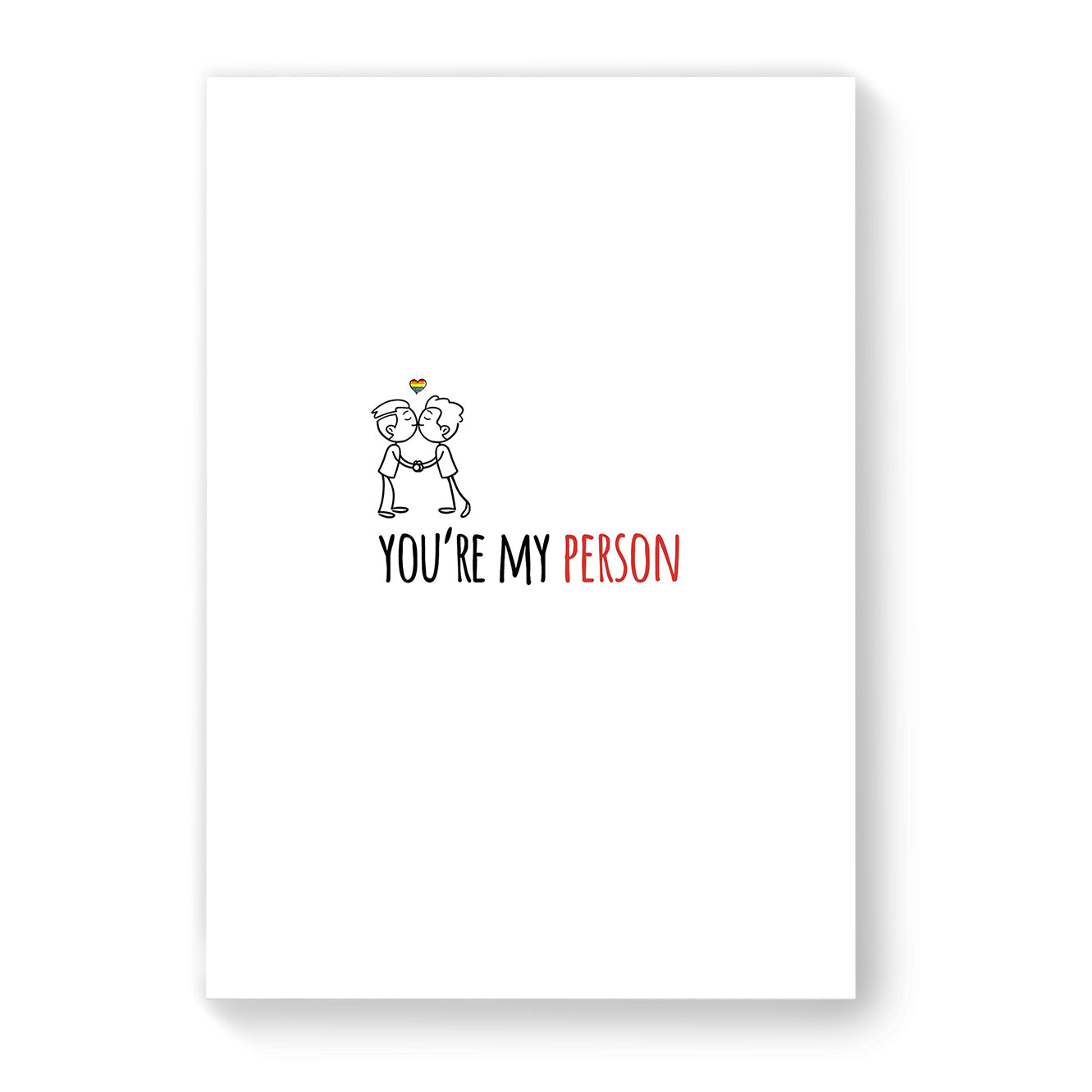 You're My Person - Gay Couple Card - White Simple | Gift