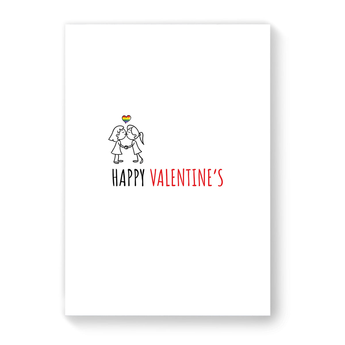 Happy Valentines - Lesbian Gay Couple Card - White Simple | Gift