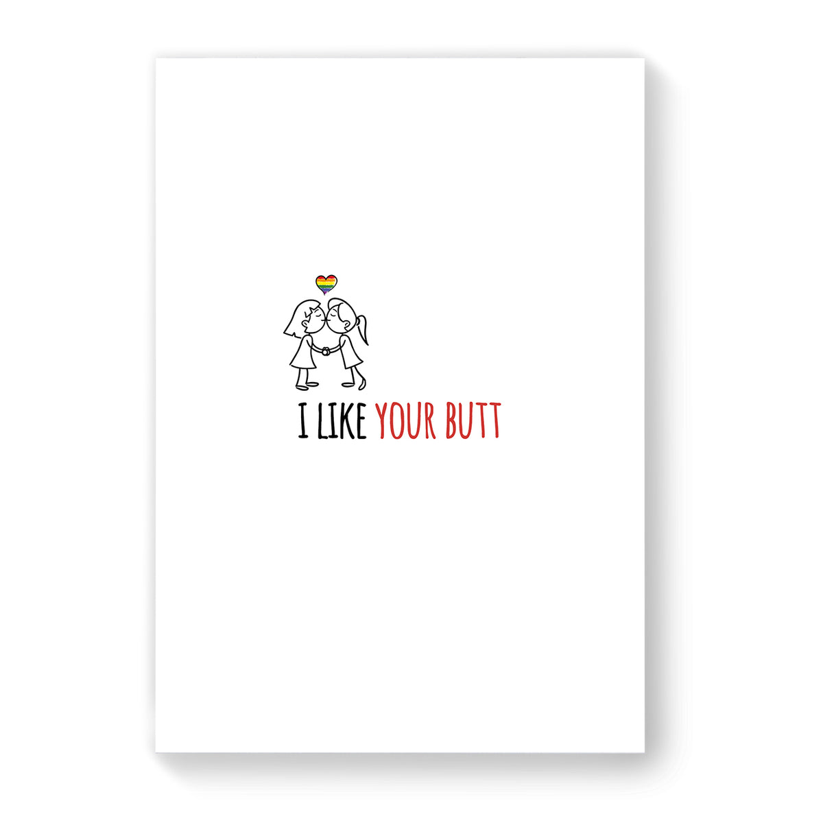 I Like Your Butt - Lesbian Gay Couple Card - White Simple | Gift