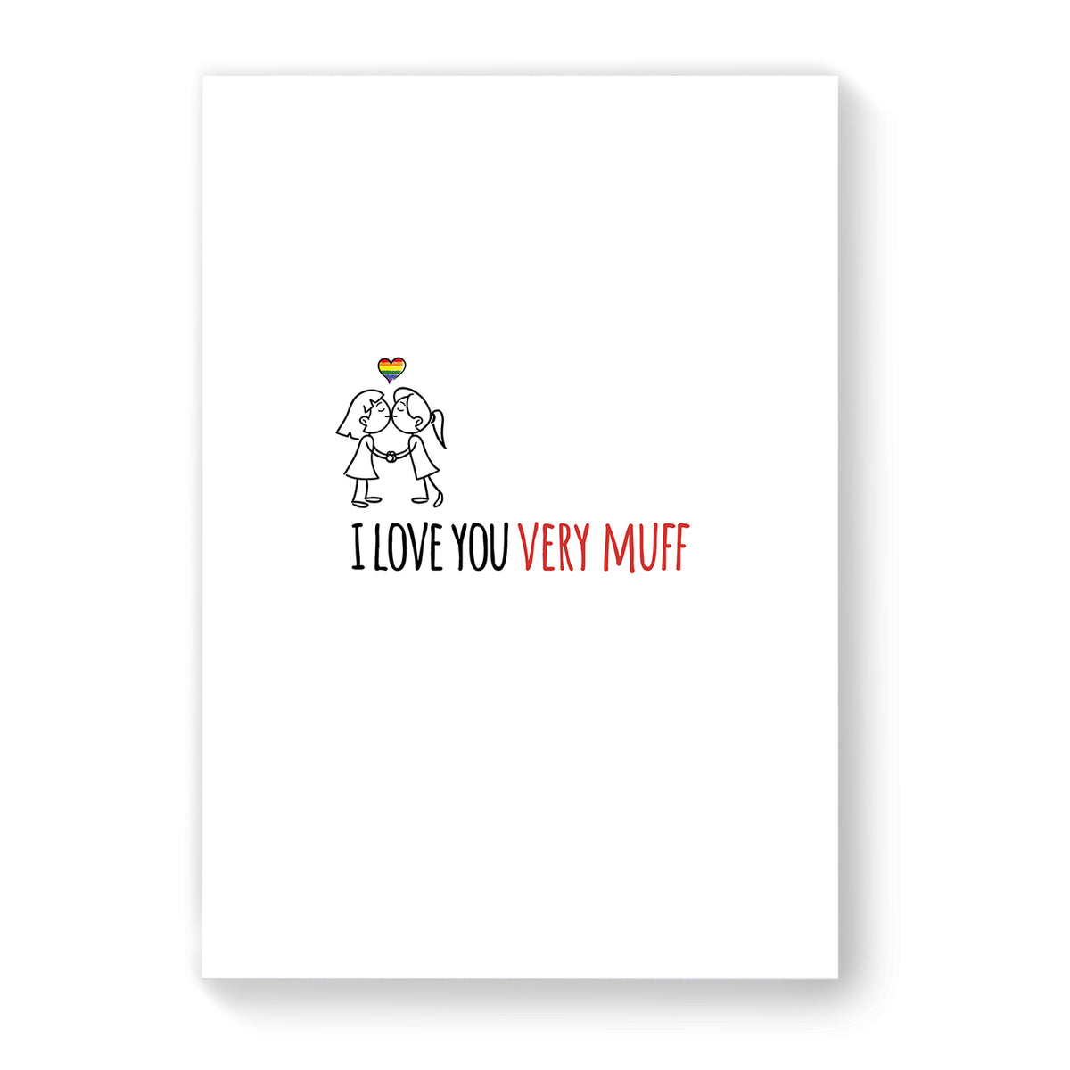 I love you very muff - Lesbian Gay Couple Card - White Simple | Gift
