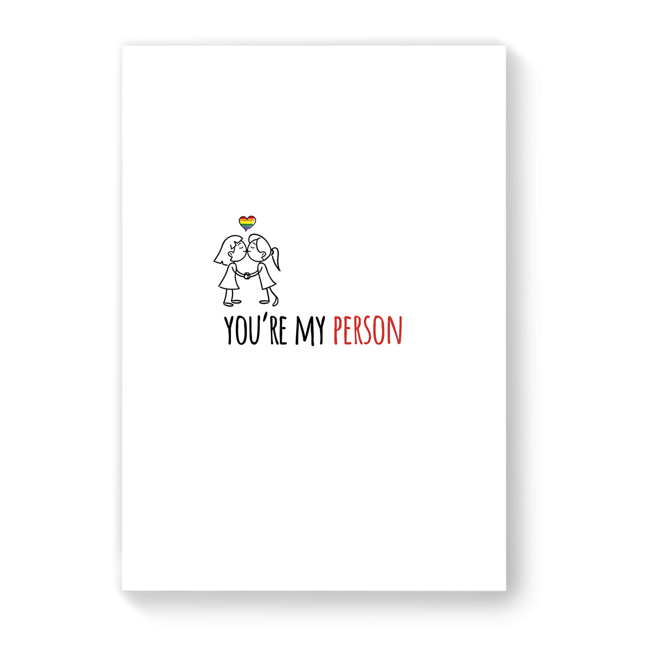 You're My Person - Lesbian Gay Couple Card - White Simple | Gift