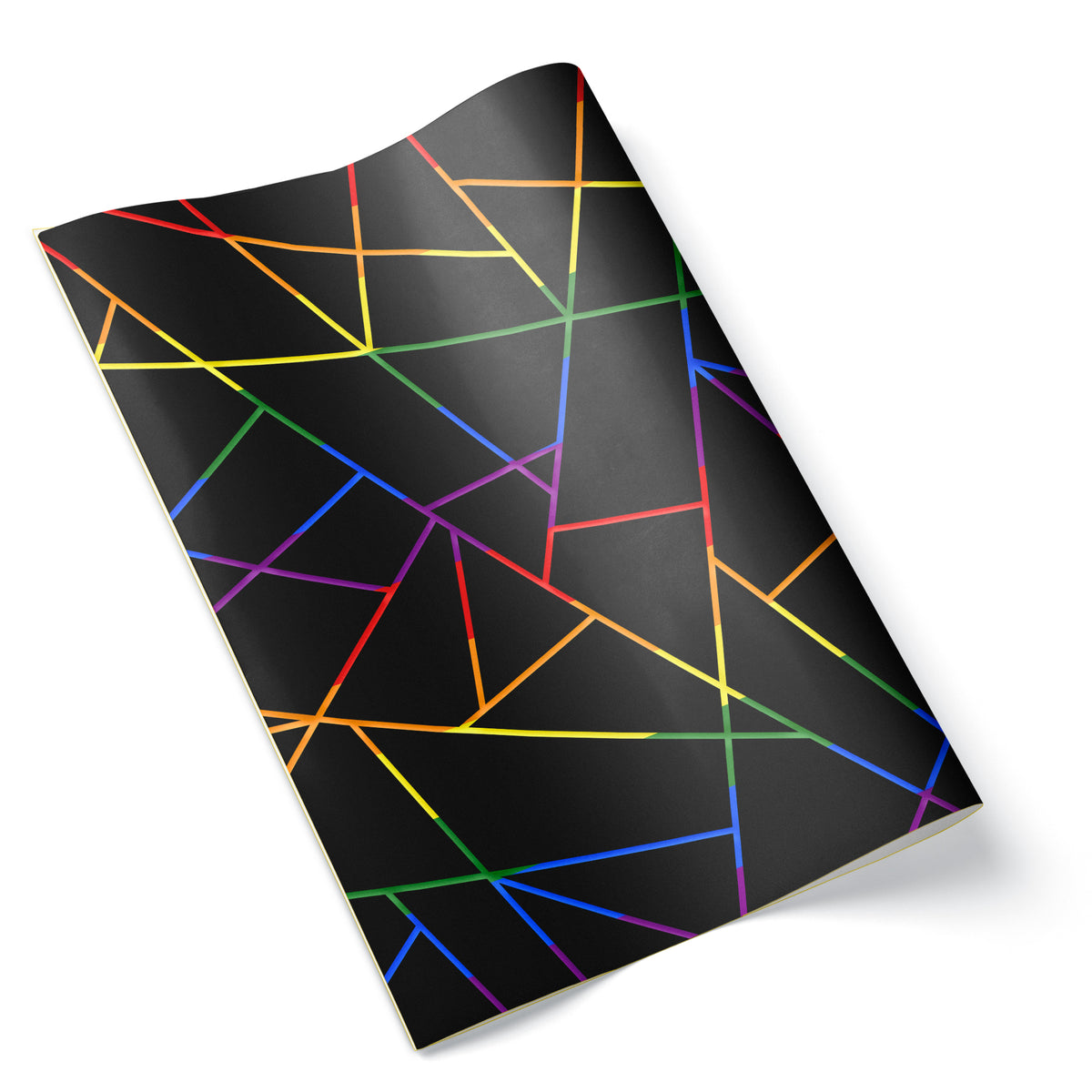 LGBTQ+ (Rainbow) Flag - Geometric Black - Wrapping Paper | Gift