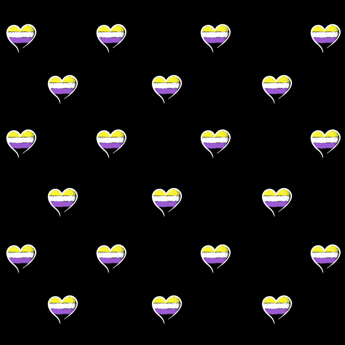 Non-Binary Flag - Pridal Heart Black - Wrapping Paper | Gift