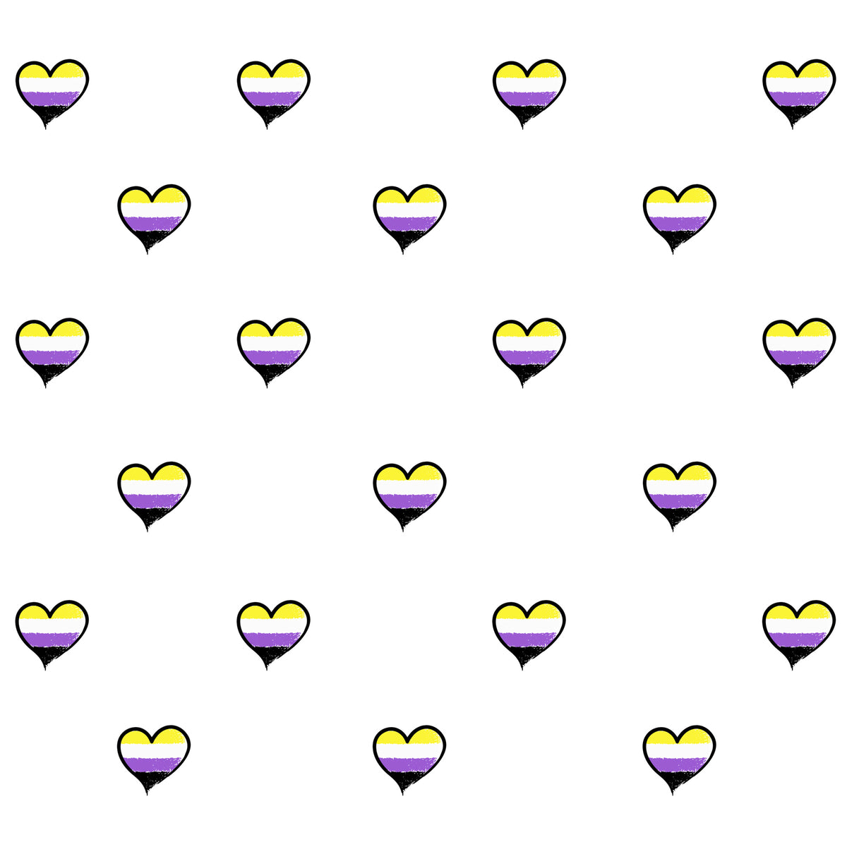 Non-Binary Flag - Pridal Heart White - Wrapping Paper | Gift