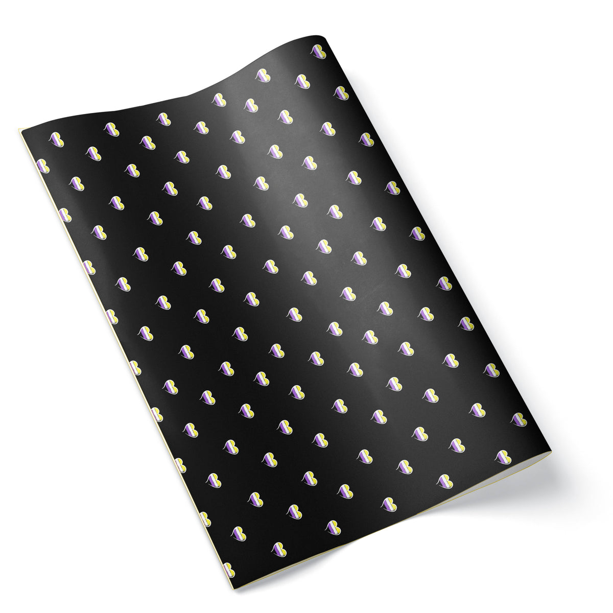 Non-Binary Flag - Pridal Heart Black - Wrapping Paper | Gift