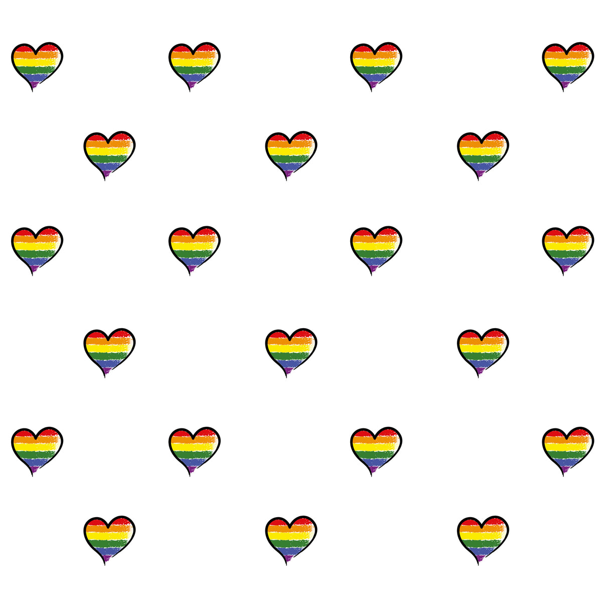 LGBTQ+ (Rainbow) Flag - Pridal Heart White - Wrapping Paper | Gift