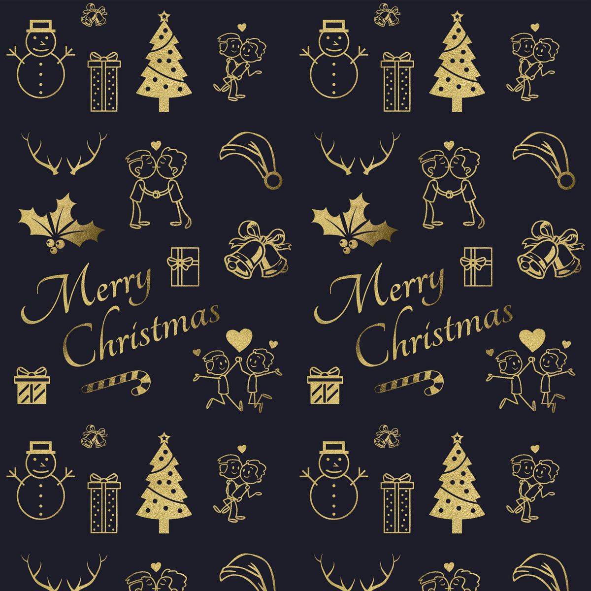 Gay Couple Christmas Wrapping Paper | Gift