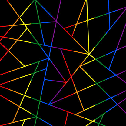 LGBTQ+ (Rainbow) Flag - Geometric Black - Wrapping Paper | Gift